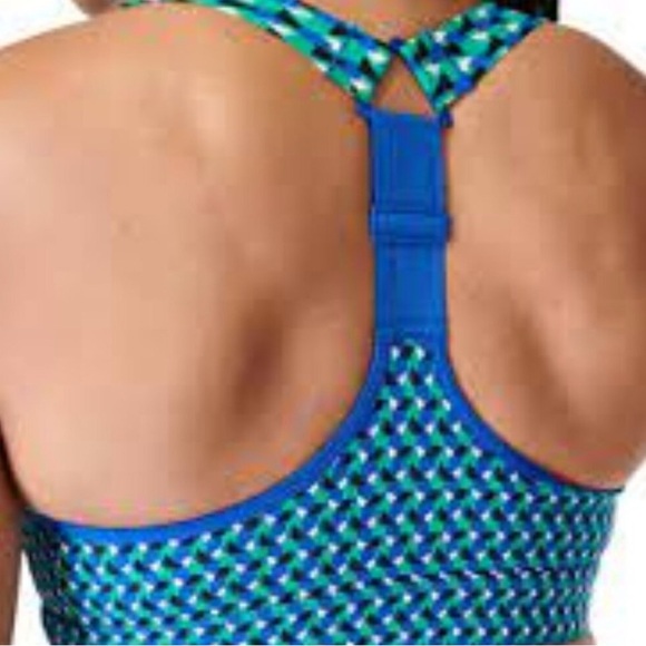 Sweaty Betty Green Geo Print Sports Bra Size M - Picture 3 of 4